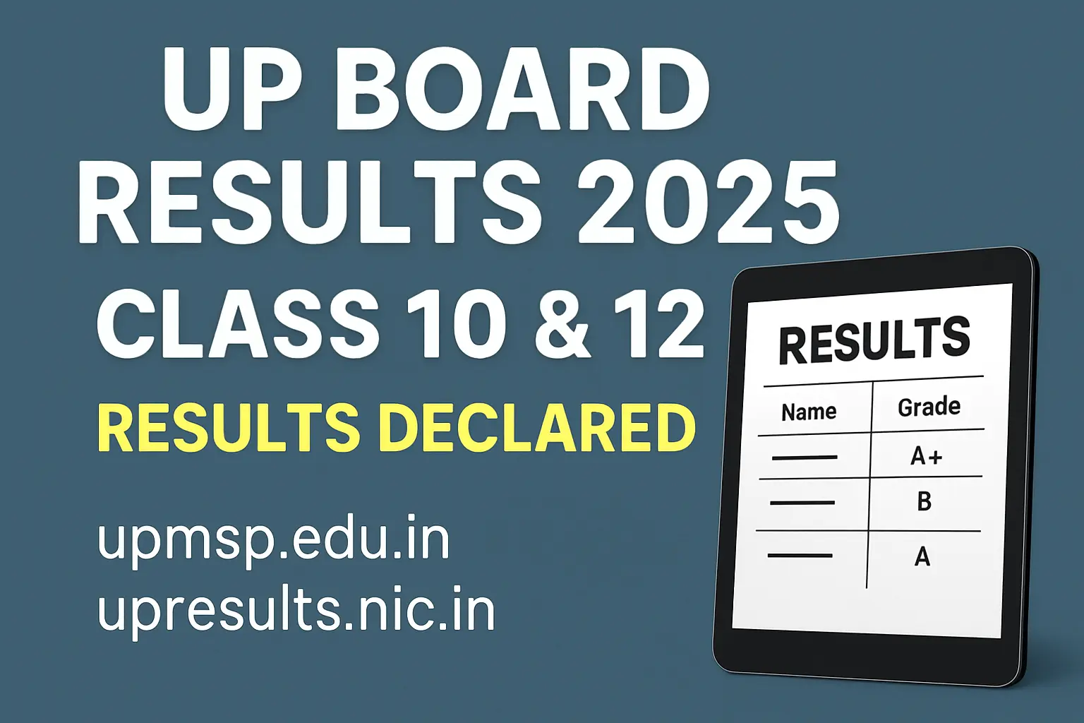 UP Board results 10th 12 class 2025